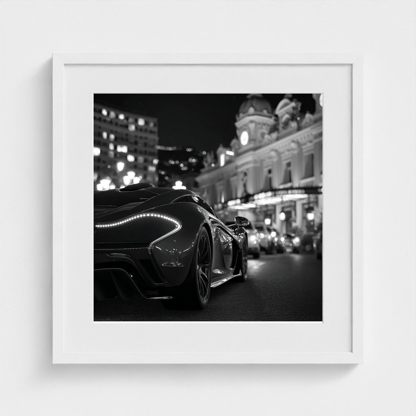 luxury-exotic-sports-car-in-montecarlo-at-night 20x20-white frame frame