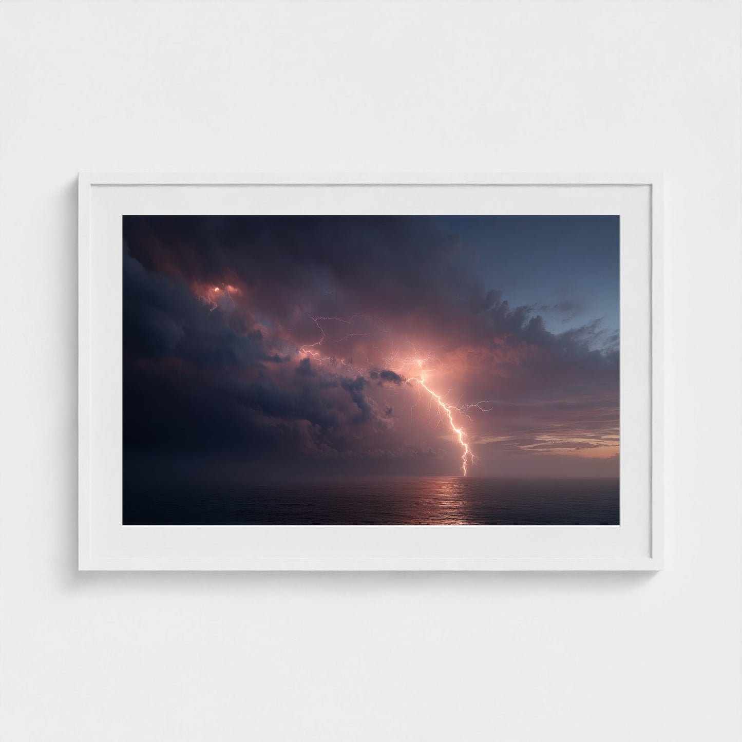 minimalist-fine-art-photograph-of-lightning-stor 36x24-white frame frame