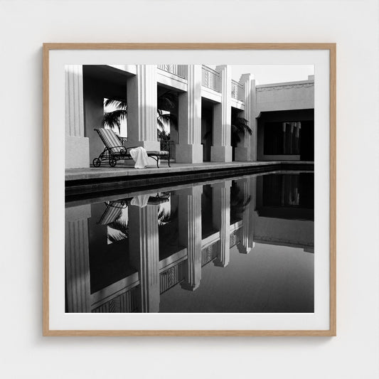 hotel-pool-dawn 36x36-natural frame frame