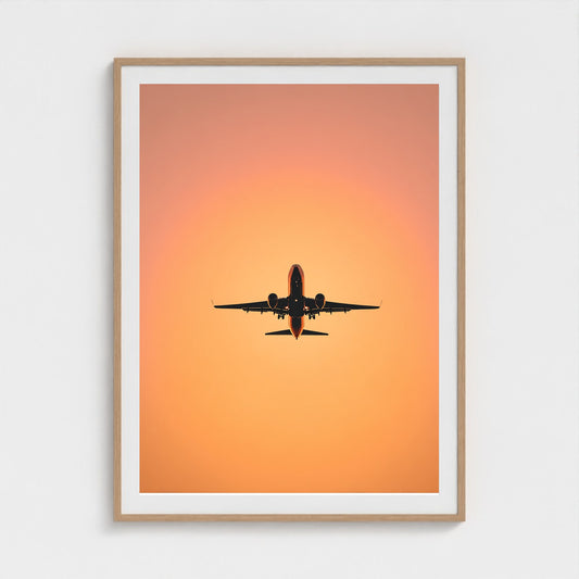 jet-silhouette-at-golden-hour-single-commercial 36x48-natural frame frame