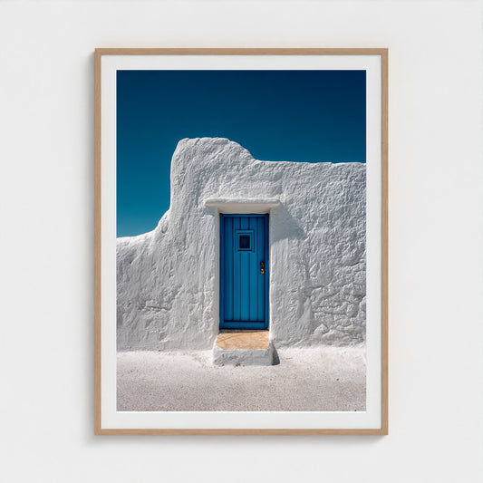 single-cycladic-blue-door-set-in-smooth-white-pl 36x48-natural frame frame