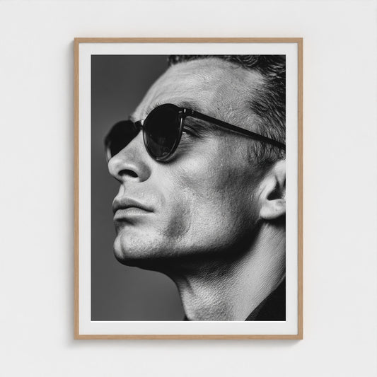 black-and-white-portrait-of-a-cool-guy-in-sungla 36x48-natural frame frame