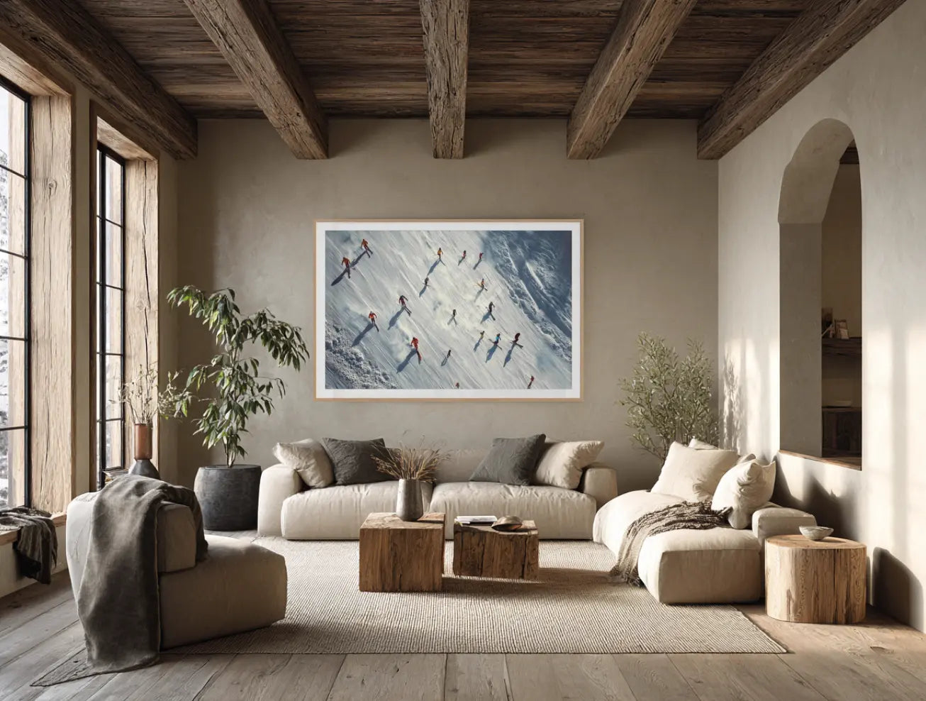 Alpine Array Wall Art – Aerial Skiers Winter Photography | Studio Stevie My Store