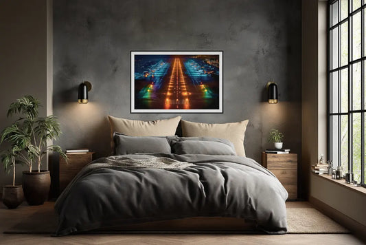 Airport Runway Wall Art – Night Lights Aviation Photography | Studio Stevie My Store