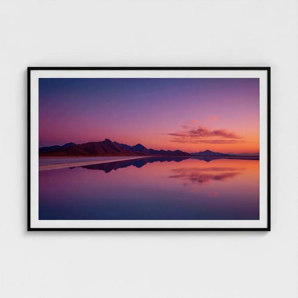 Pastel Salt Flat Wall Art Print – Horizon Reflection Photography, Minimal Landscape Decor