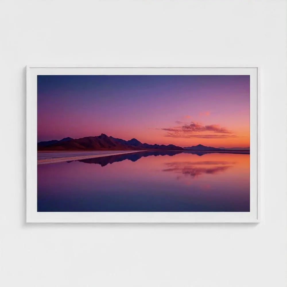 Pastel Salt Flat Wall Art Print – Horizon Reflection Photography, Minimal Landscape Decor