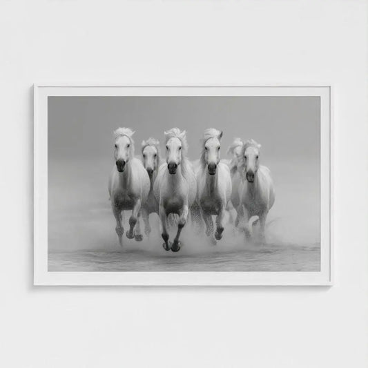 Wild Horses Wall Art Print – Galloping Horses Surf Photography, Western Coastal Decor