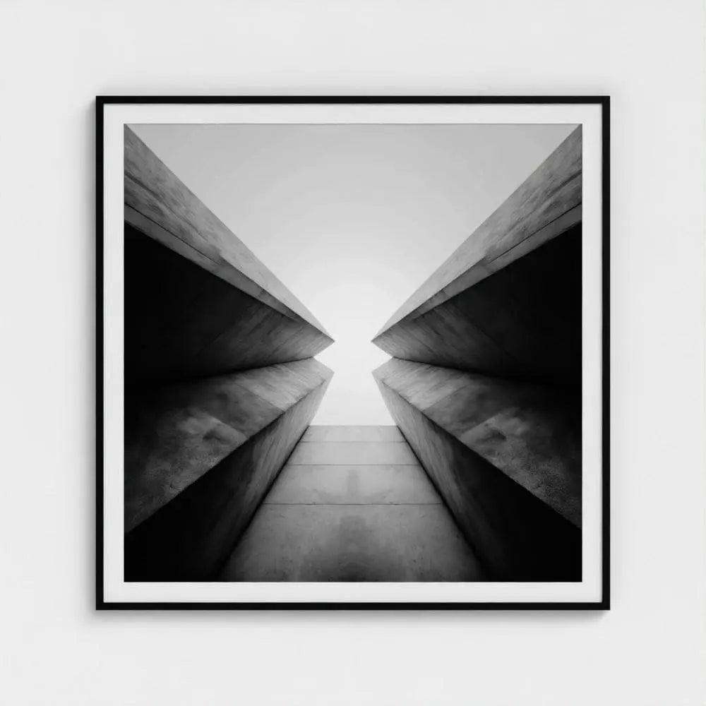 Brutalist Geometry Wall Art Print – Minimal Concrete Architecture Photography