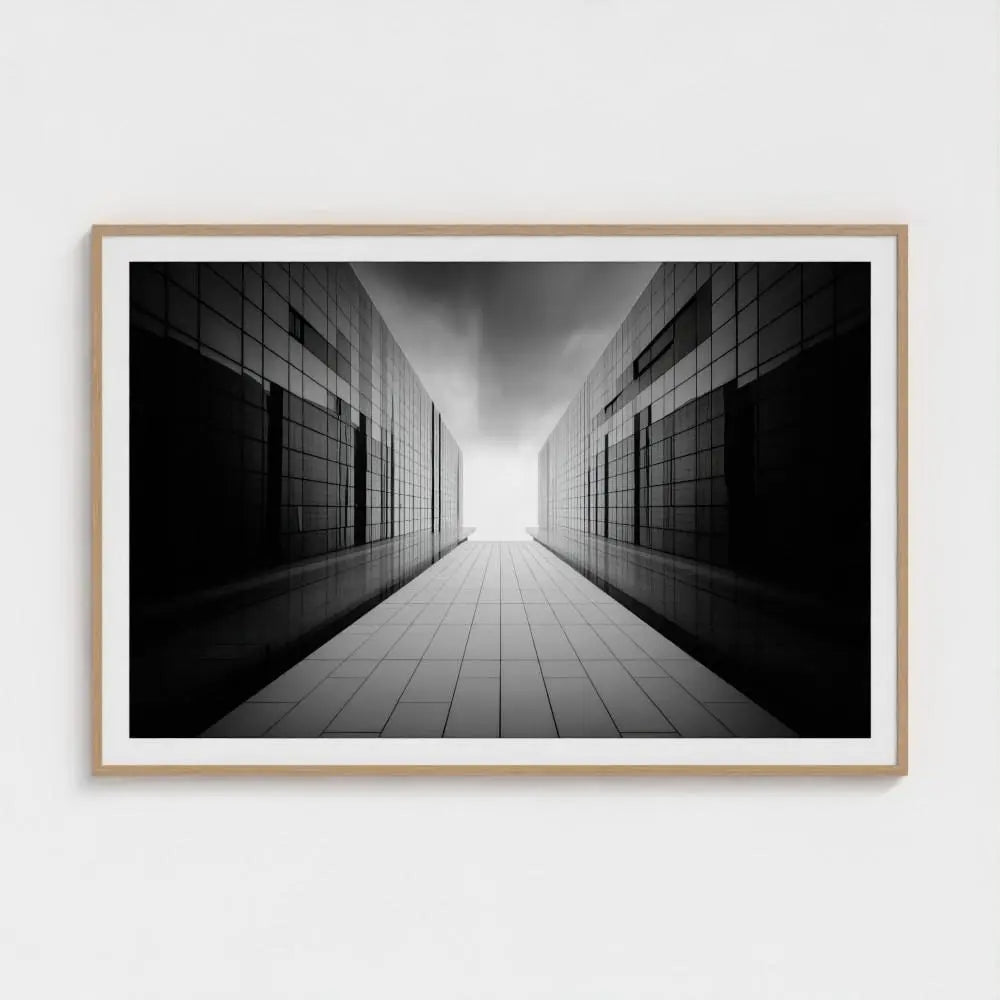 Brutalist Corridor Wall Art Print – Modern Concrete Architecture Photography