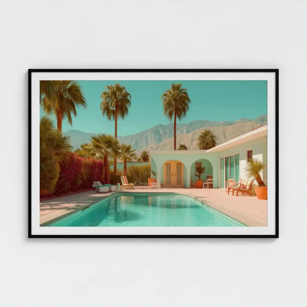 Palm Springs Pool Wall Art Print – Mid‑Century Modern Desert Photography