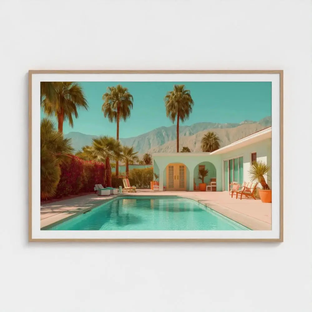 Palm Springs Pool Wall Art Print – Mid‑Century Modern Desert Photography