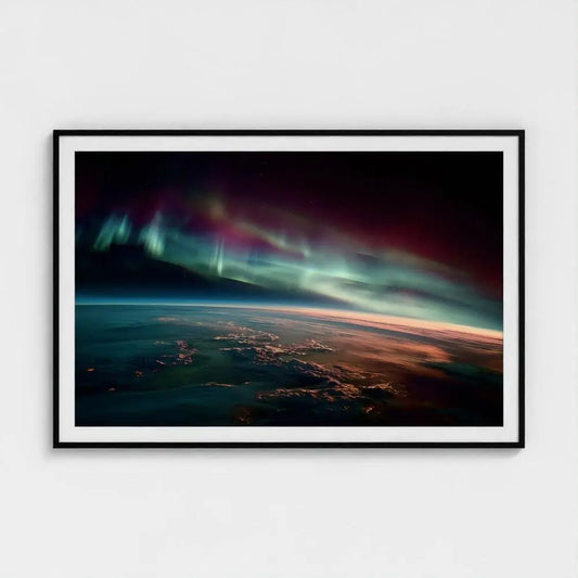 Northern Lights Wall Art Print – Aurora Borealis Photography, Cosmic Landscape Decor