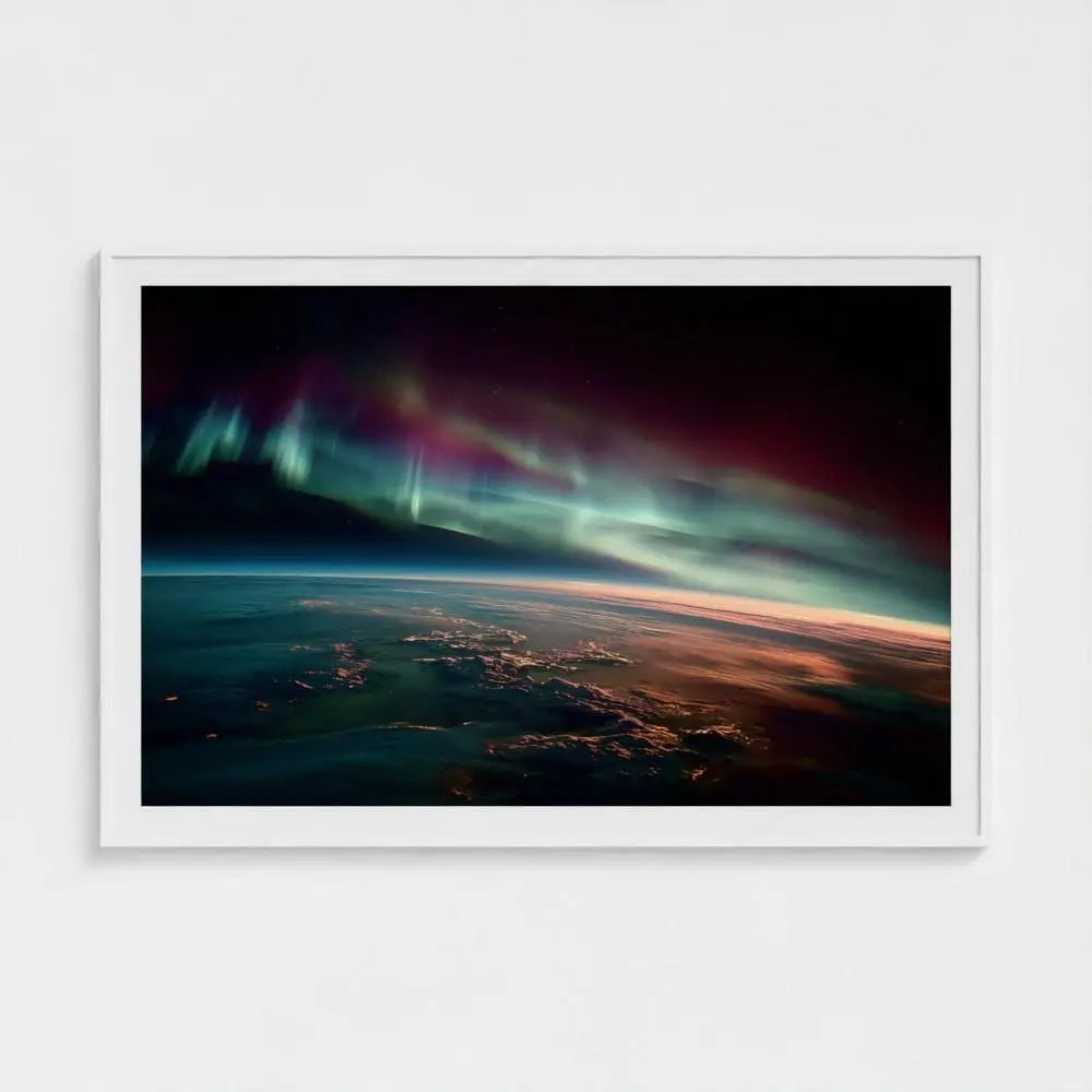 Northern Lights Wall Art Print – Aurora Borealis Photography, Cosmic Landscape Decor
