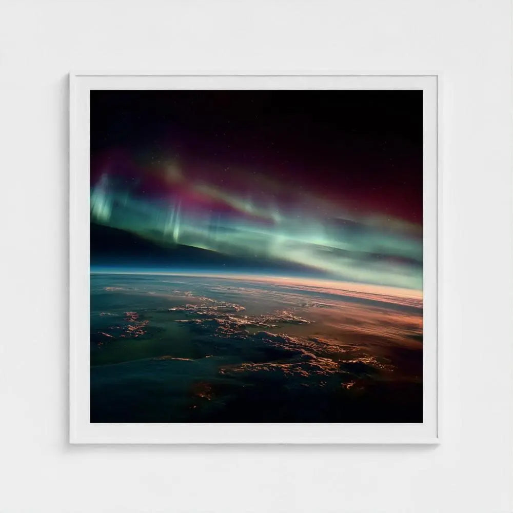 Northern Lights Wall Art Print – Aurora Borealis Photography, Cosmic Landscape Decor