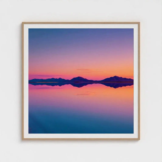 Salt Flat Wall Art Print – Prism Horizon Pastel Landscape Reflection Photography