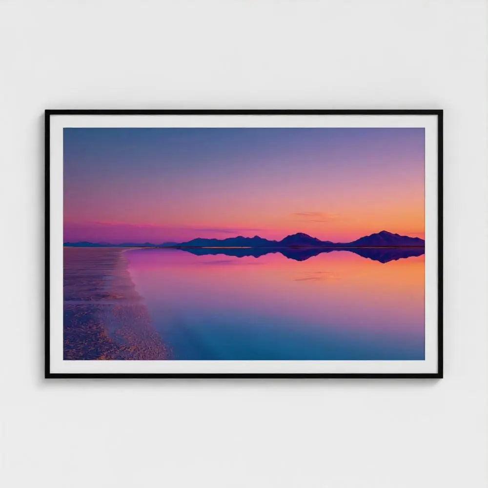 Salt Flat Wall Art Print – Prism Horizon Pastel Landscape Reflection Photography