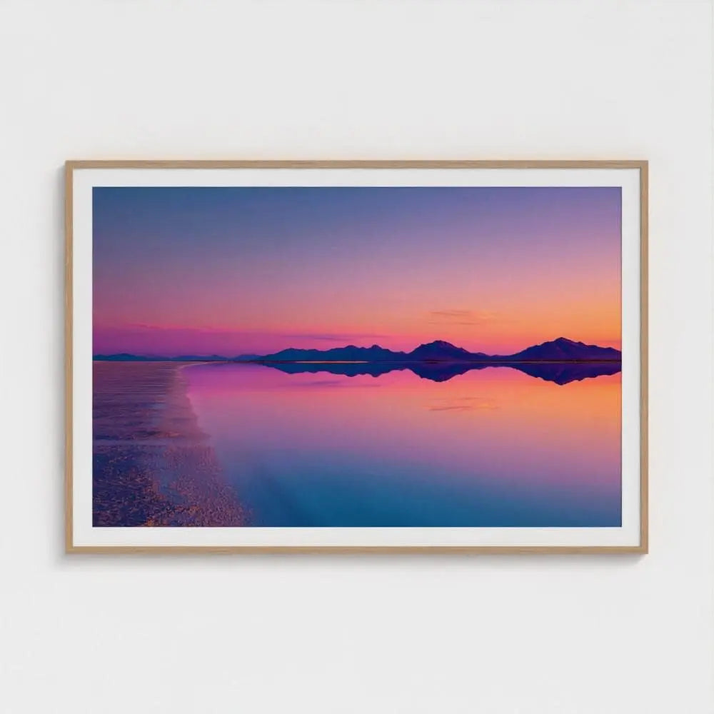 Salt Flat Wall Art Print – Prism Horizon Pastel Landscape Reflection Photography