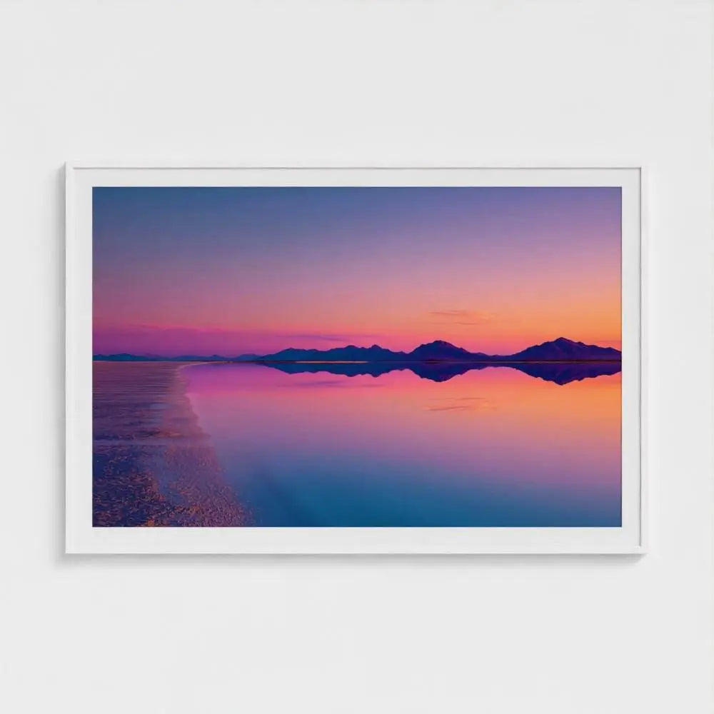 Salt Flat Wall Art Print – Prism Horizon Pastel Landscape Reflection Photography