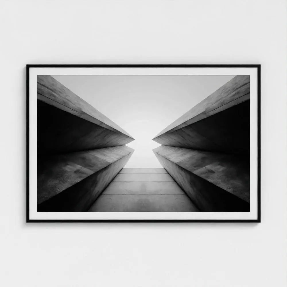 Brutalist Geometry Wall Art Print – Minimal Concrete Architecture Photography