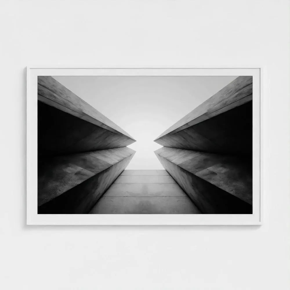 Brutalist Geometry Wall Art Print – Minimal Concrete Architecture Photography