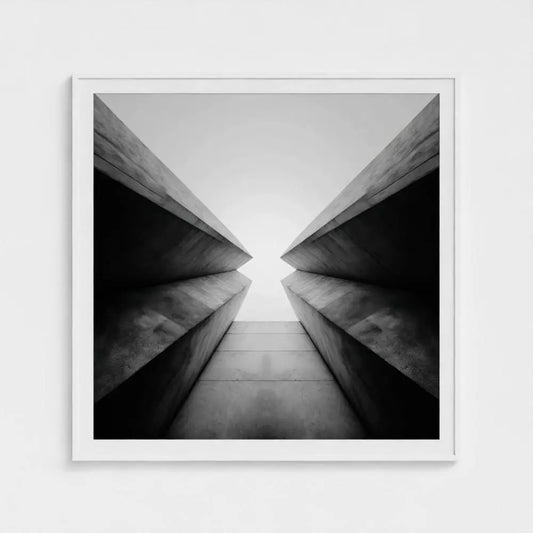 Brutalist Geometry Wall Art Print – Minimal Concrete Architecture Photography