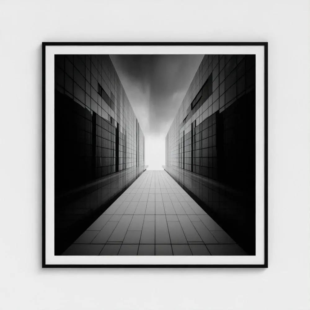 Brutalist Corridor Wall Art Print – Modern Concrete Architecture Photography