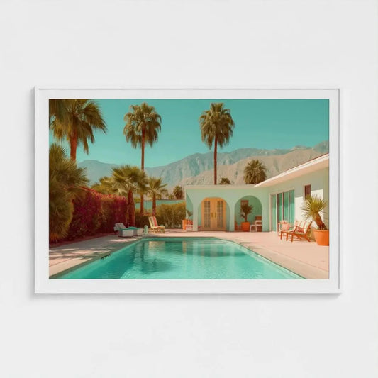 Palm Springs Pool Wall Art Print – Mid‑Century Modern Desert Photography