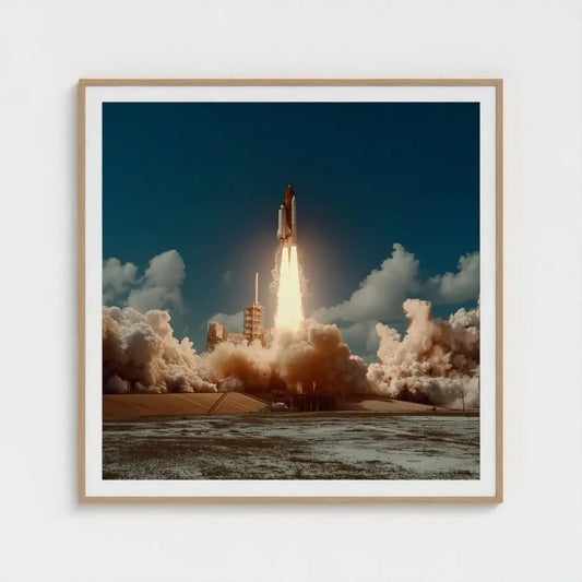 Rocket Launch Wall Art Print – Space Shuttle Liftoff Photography, Modern Space Deco
