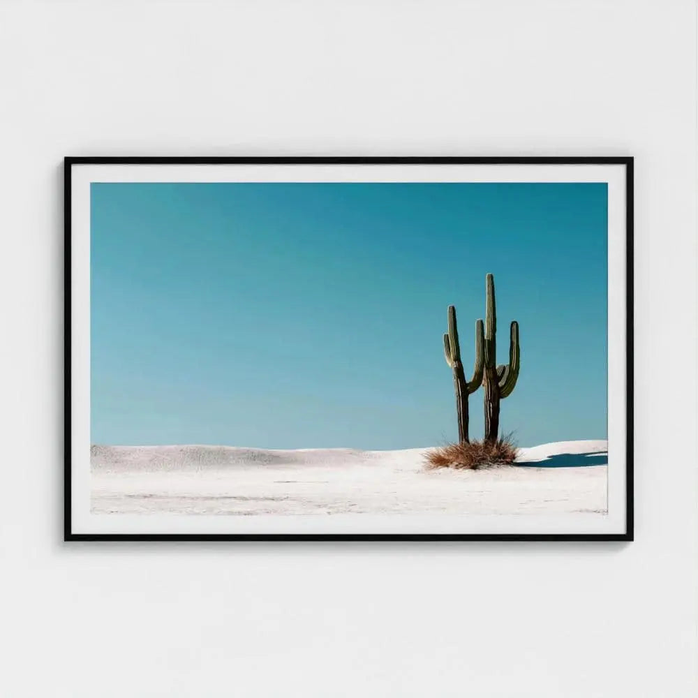 Salt & Saguaro — Desert Cactus Wall Art Print, Minimal Southwestern Photography, Turquoise Sky Modern Decor