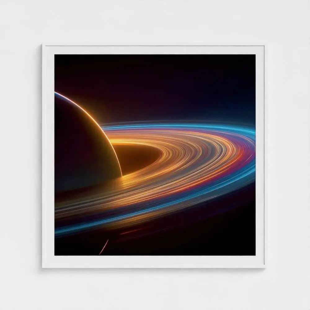 Saturn Wall Art Print – Celestial Rings Planet Photography, Outer Space Decor