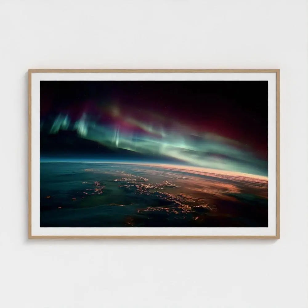 Northern Lights Wall Art Print – Aurora Borealis Photography, Cosmic Landscape Decor