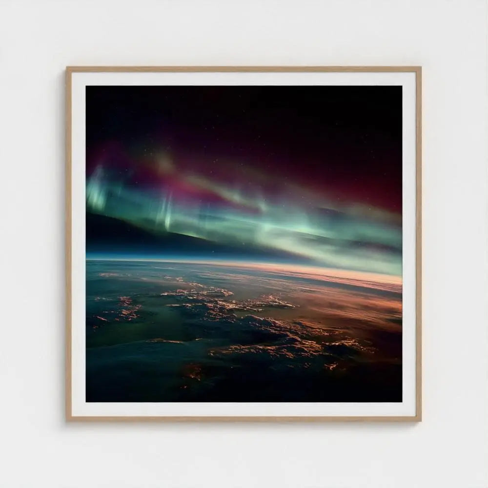 Northern Lights Wall Art Print – Aurora Borealis Photography, Cosmic Landscape Decor