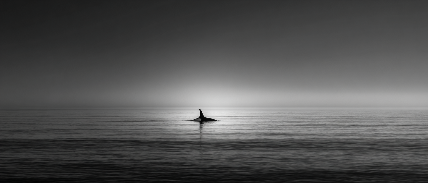 Raw unframed artwork — Lone Whale Negative Space — Minimalist Fine Art Photography | Studio Stevie — source 13356123226415