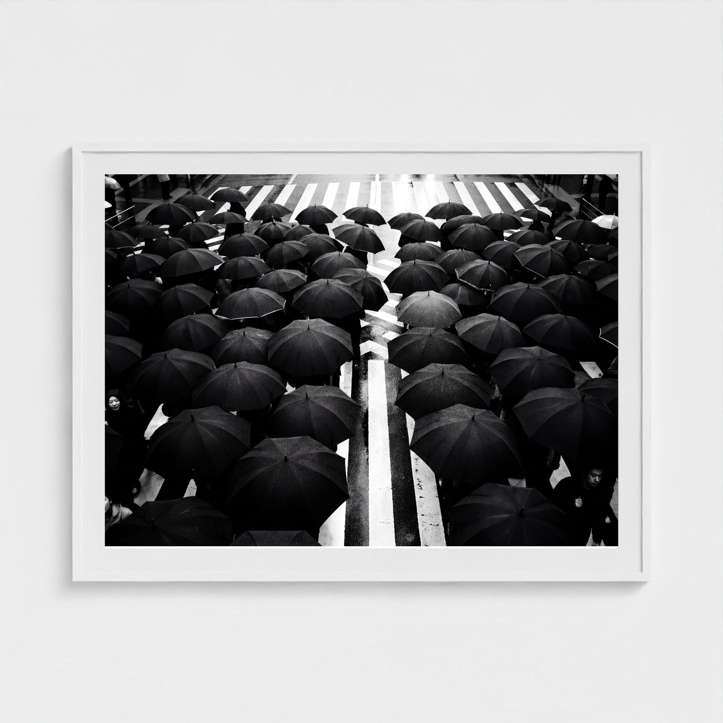 tokyo-umbrella-crossing 48x36 white frame
