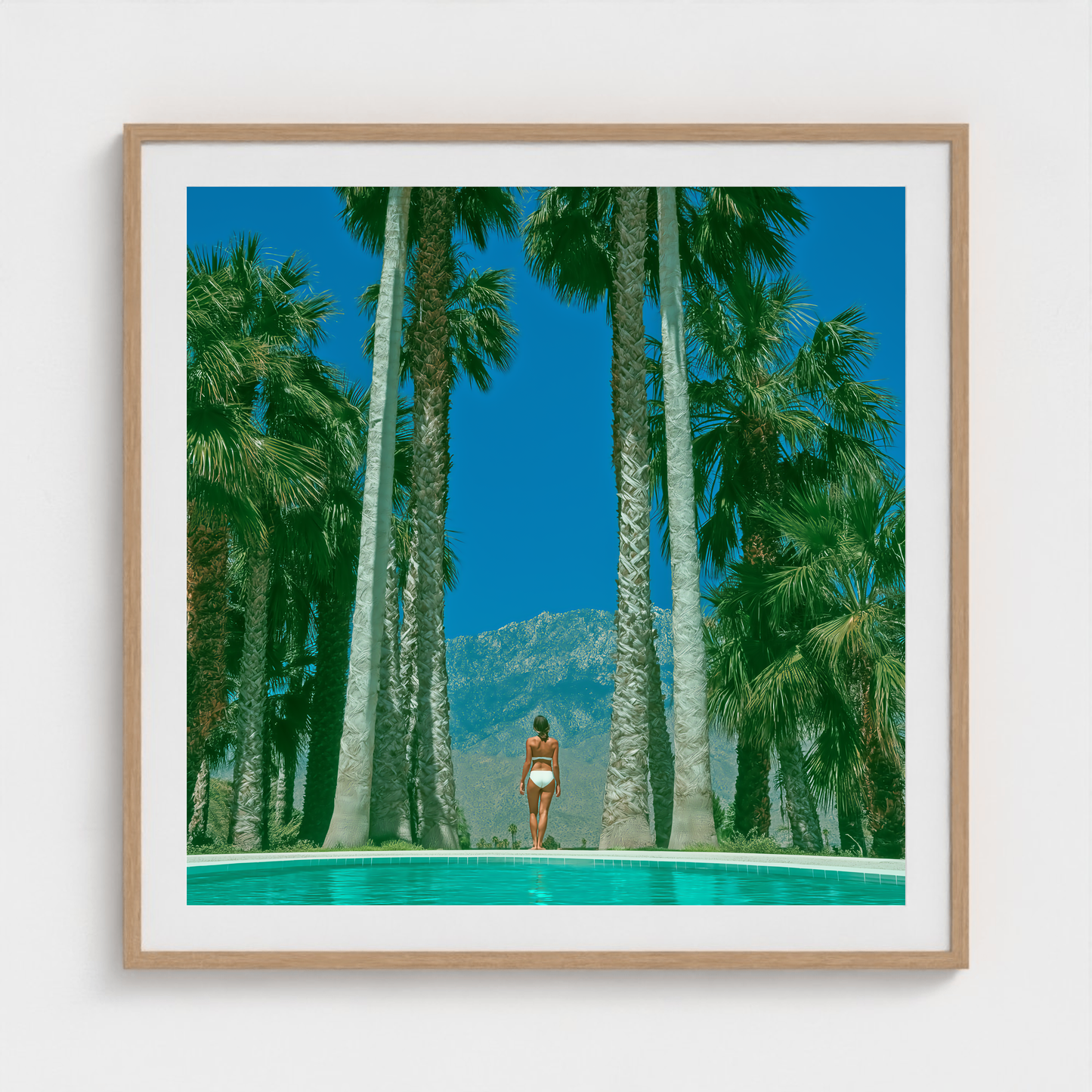 Between the Palms fine art photography print in a Natural frame — Palm Springs crop-to-fill cover v1 71fd4d25b9