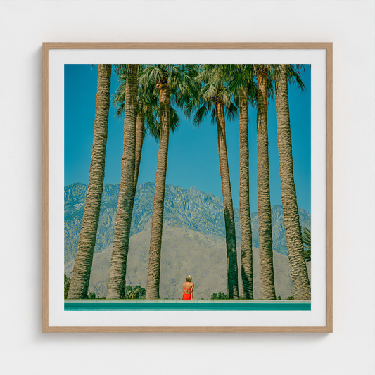 Red at the Palms fine art photography print in a Natural frame — Palm Springs crop-to-fill cover v1 d163b5e4d3
