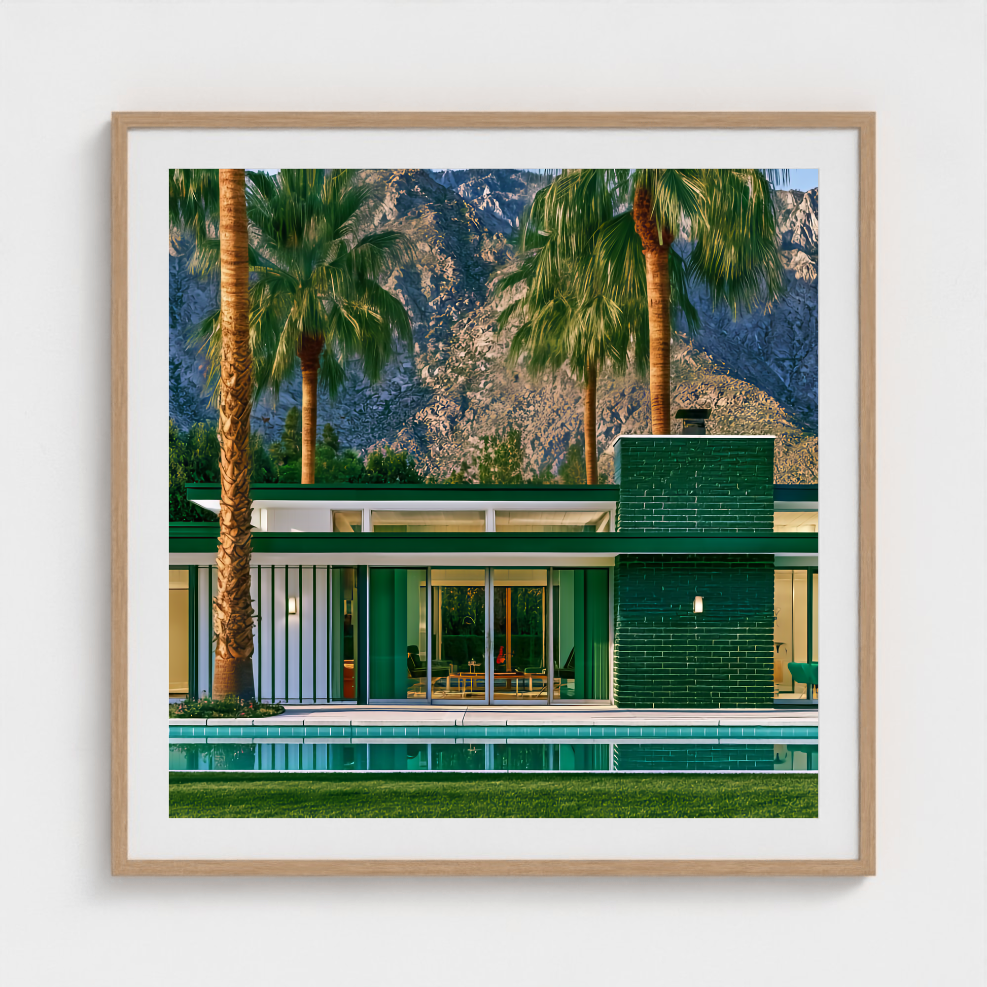Glass Pavilion fine art photography print in a Natural frame — Palm Springs crop-to-fill cover v1 a1cefdf411