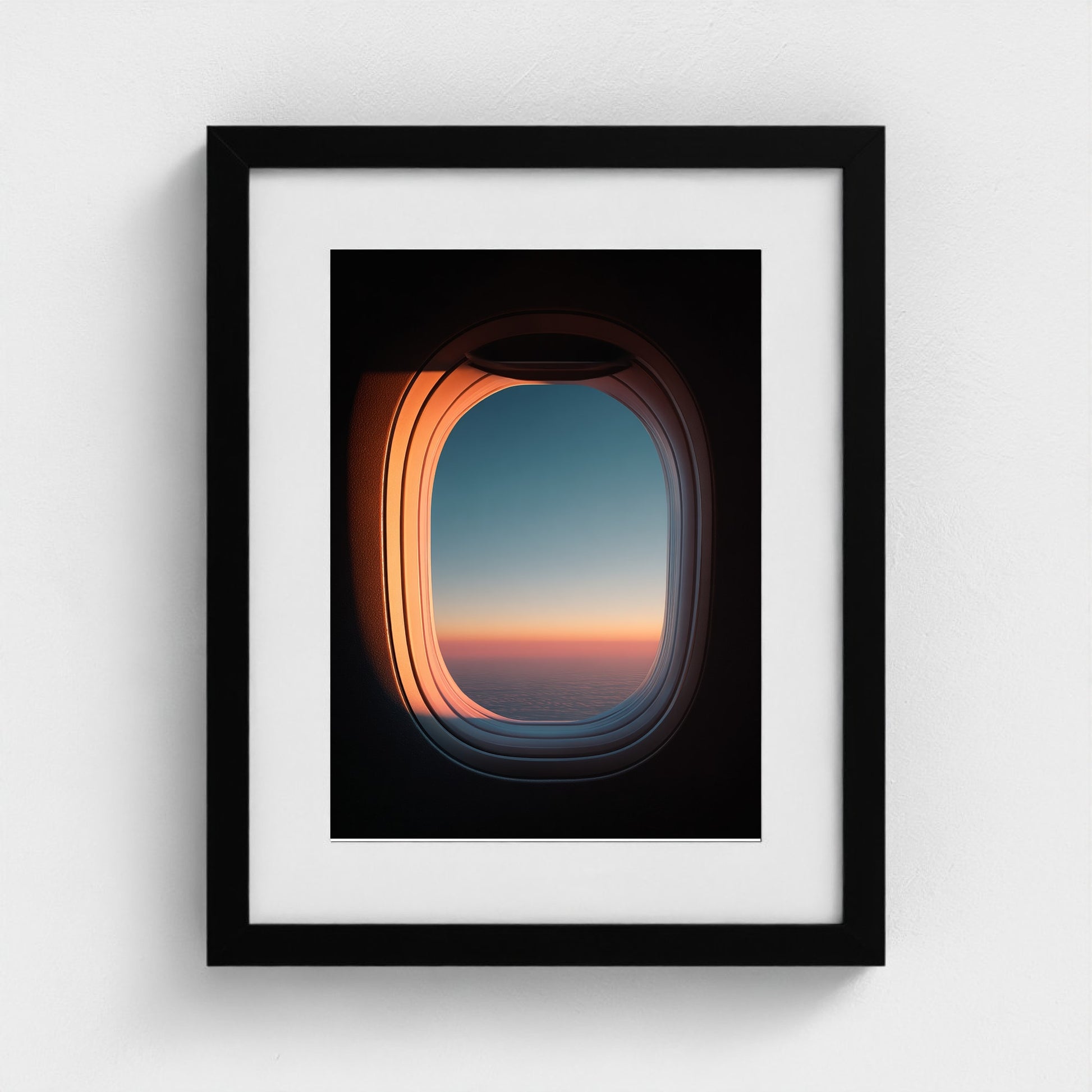 jet-window-view-with-gradient-sky-ultra-minimal 11x14-black frame frame
