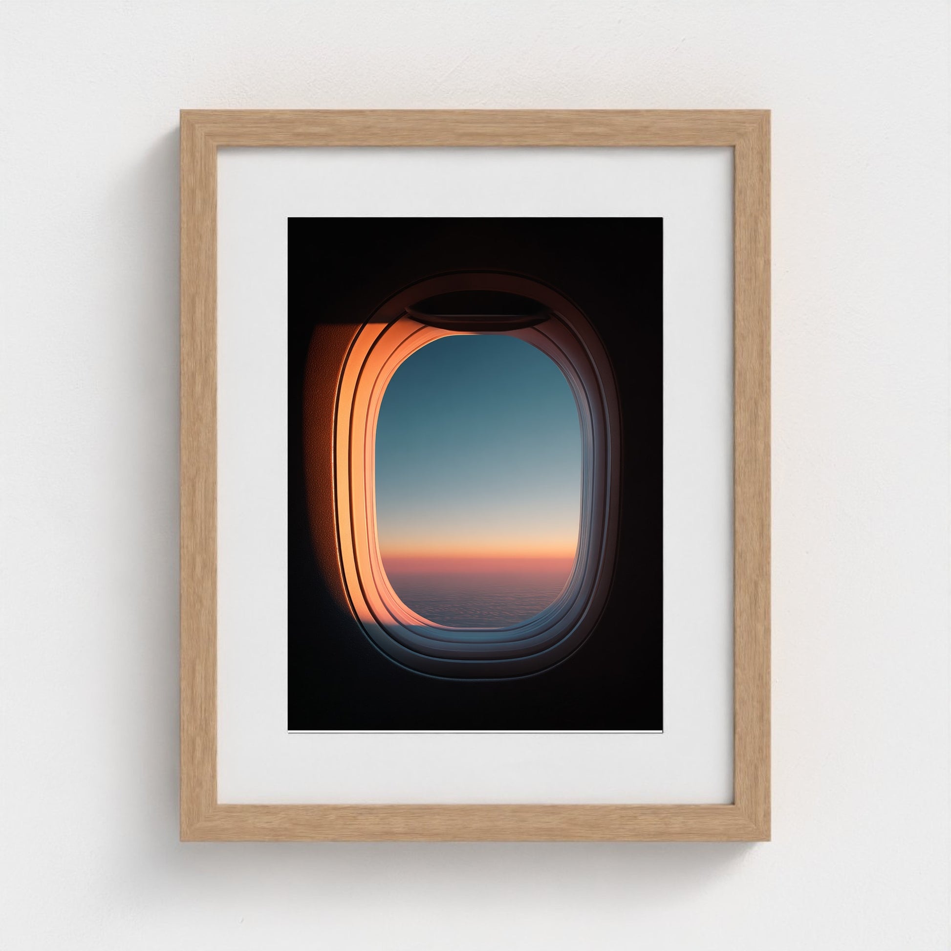 jet-window-view-with-gradient-sky-ultra-minimal 11x14-natural frame frame
