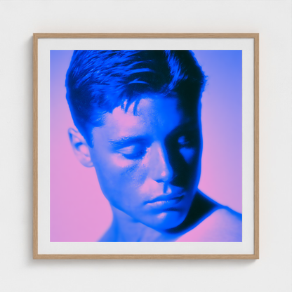 Blue Hour, Eyes Closed fine art photography print in a Natural frame — Chromatic Heat crop-to-fill cover v1 ecc5672701