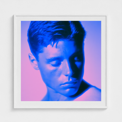 Blue Hour, Eyes Closed fine art photography print in a White frame — Chromatic Heat crop-to-fill cover v1 fd730c8099