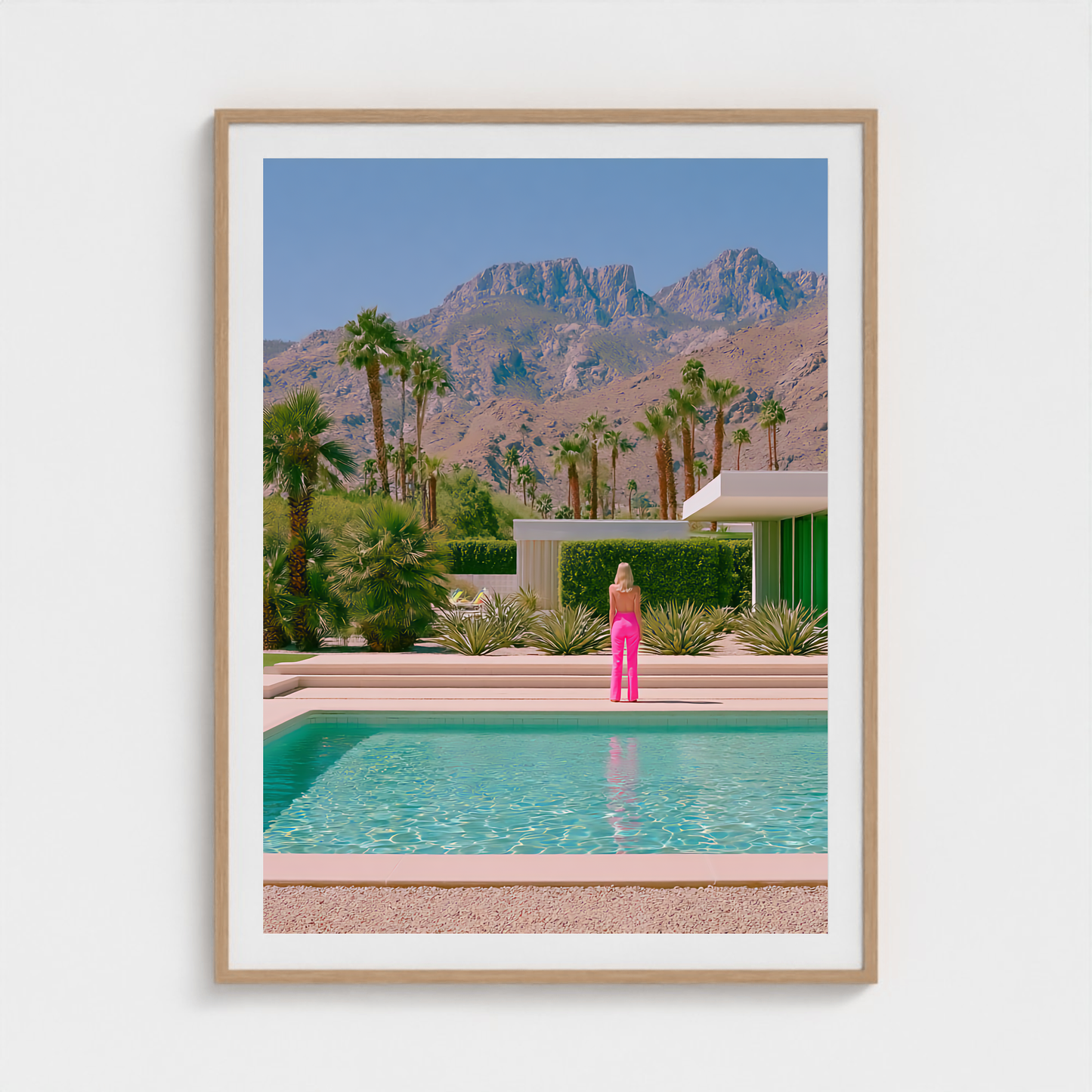 Pink at Noon fine art photography print in a Natural frame — Palm Springs crop-to-fill cover v1 06244c83be