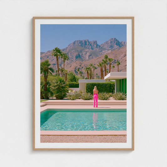 Pink at Noon fine art photography print in a Natural frame — Palm Springs crop-to-fill cover v1 06244c83be