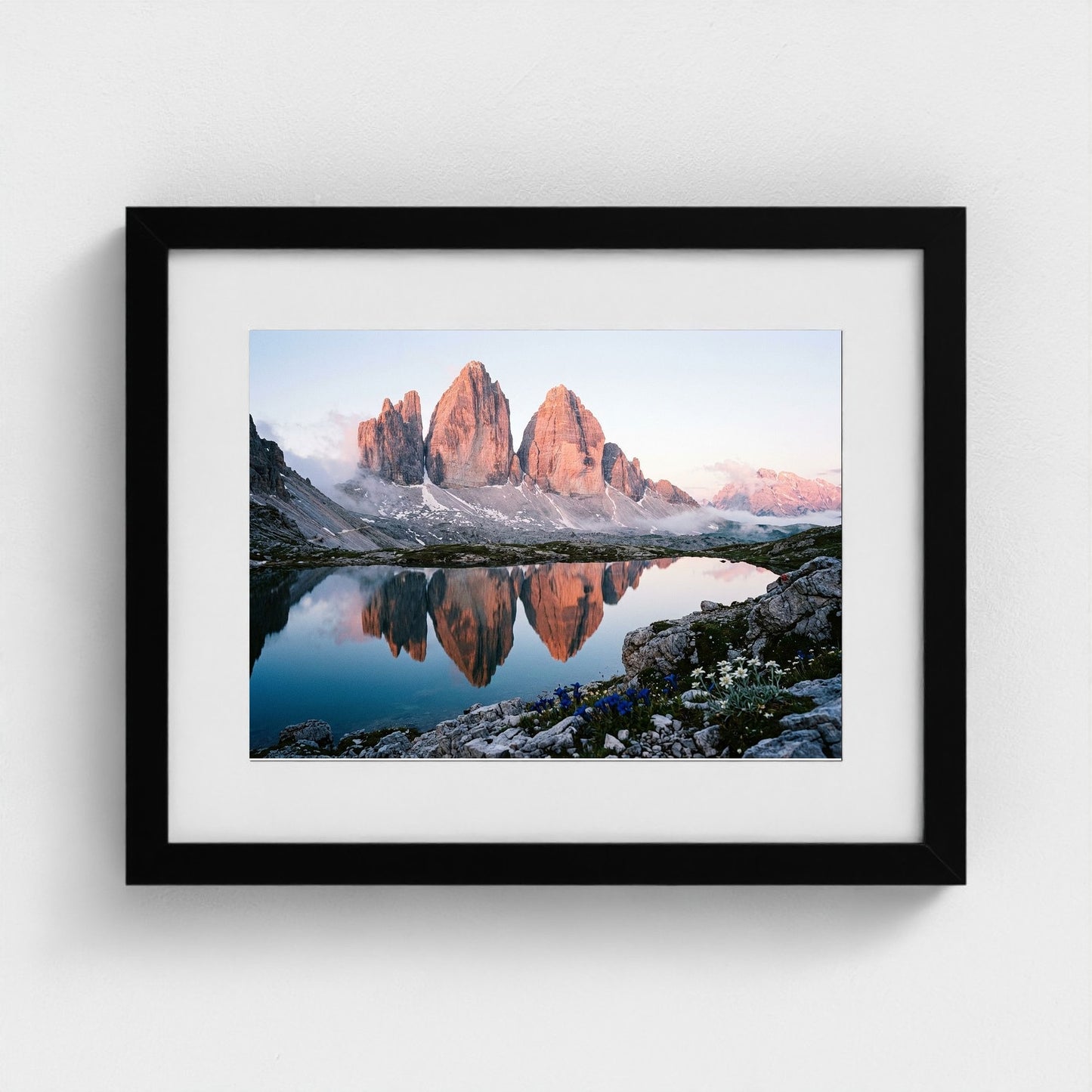 dolomites-dawn 14x11-black frame frame