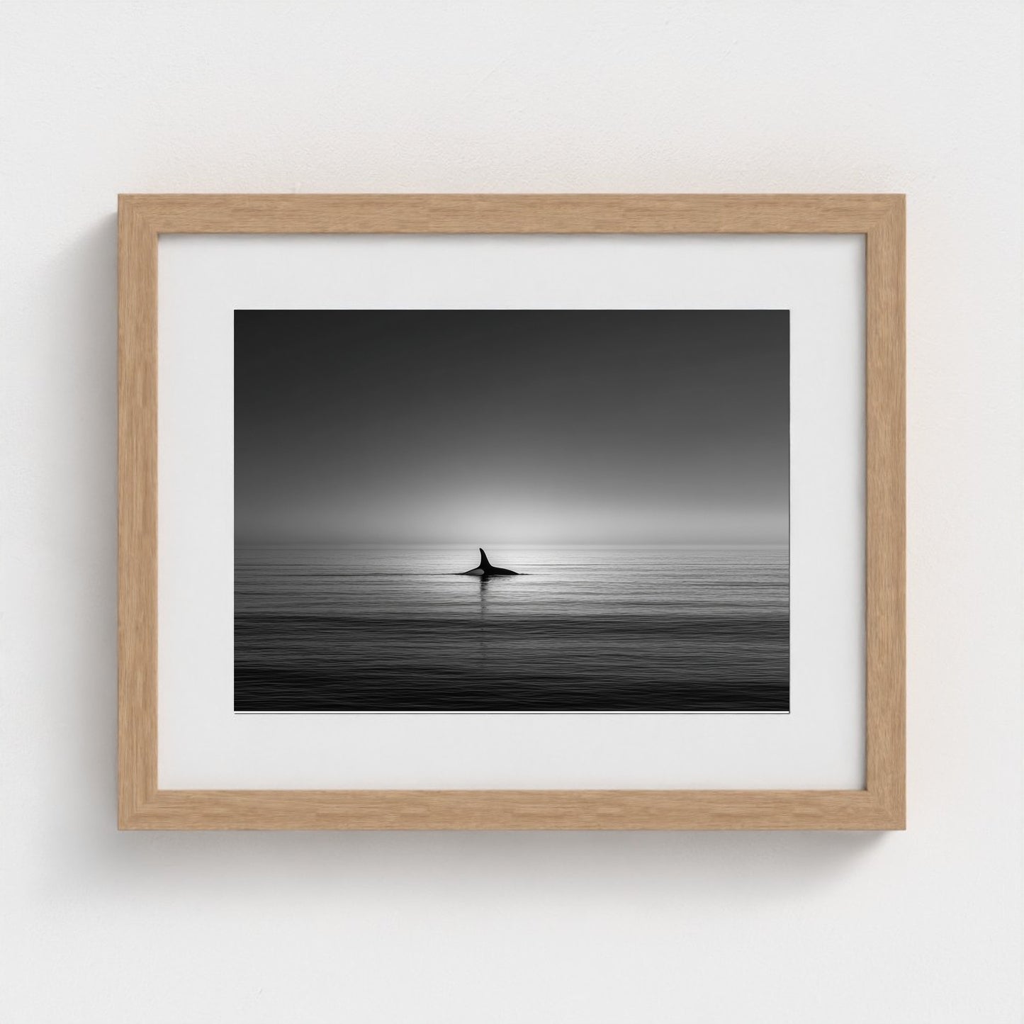 minimalist-negative-space-composition-lone-whale 14x11-natural frame frame