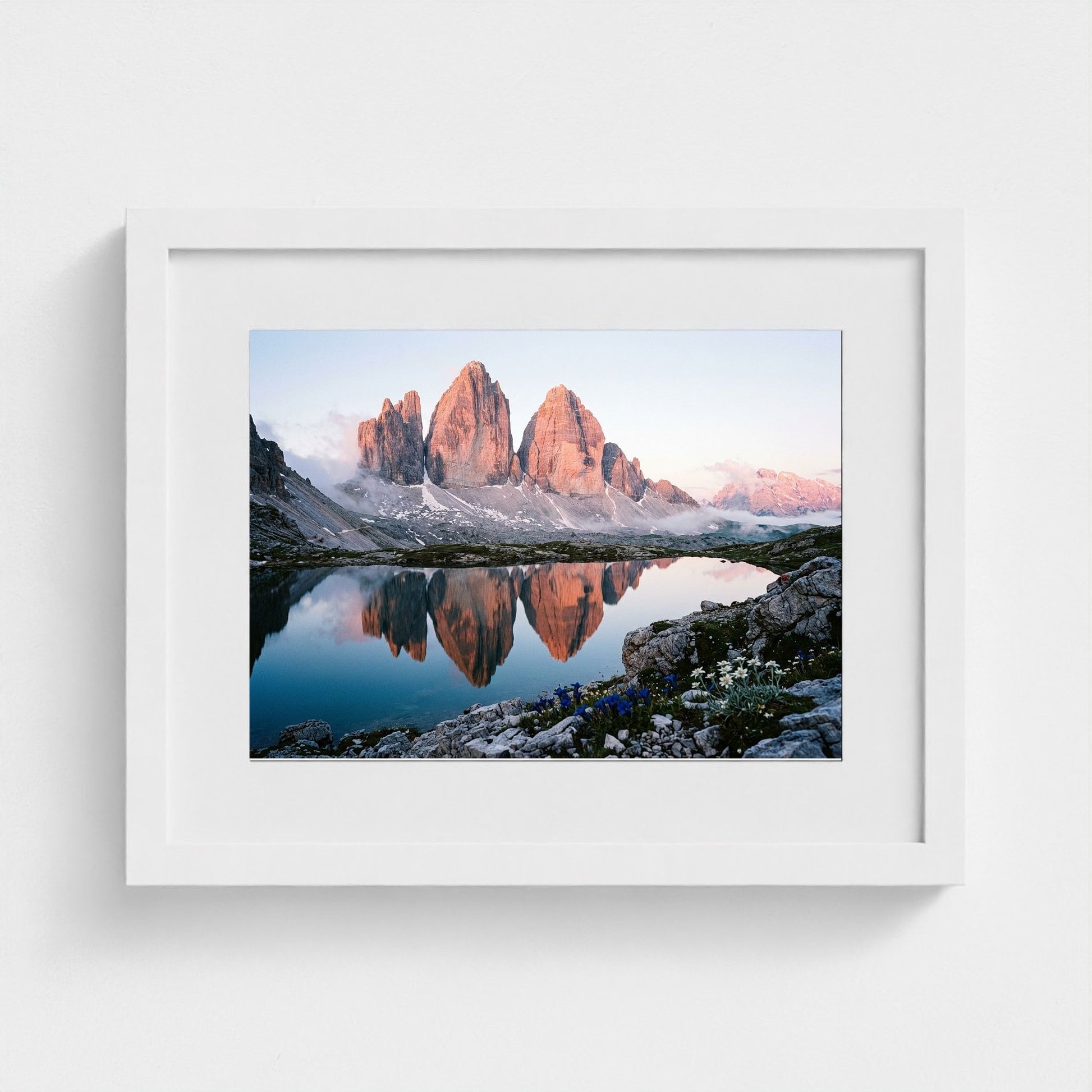 dolomites-dawn 14x11-white frame frame