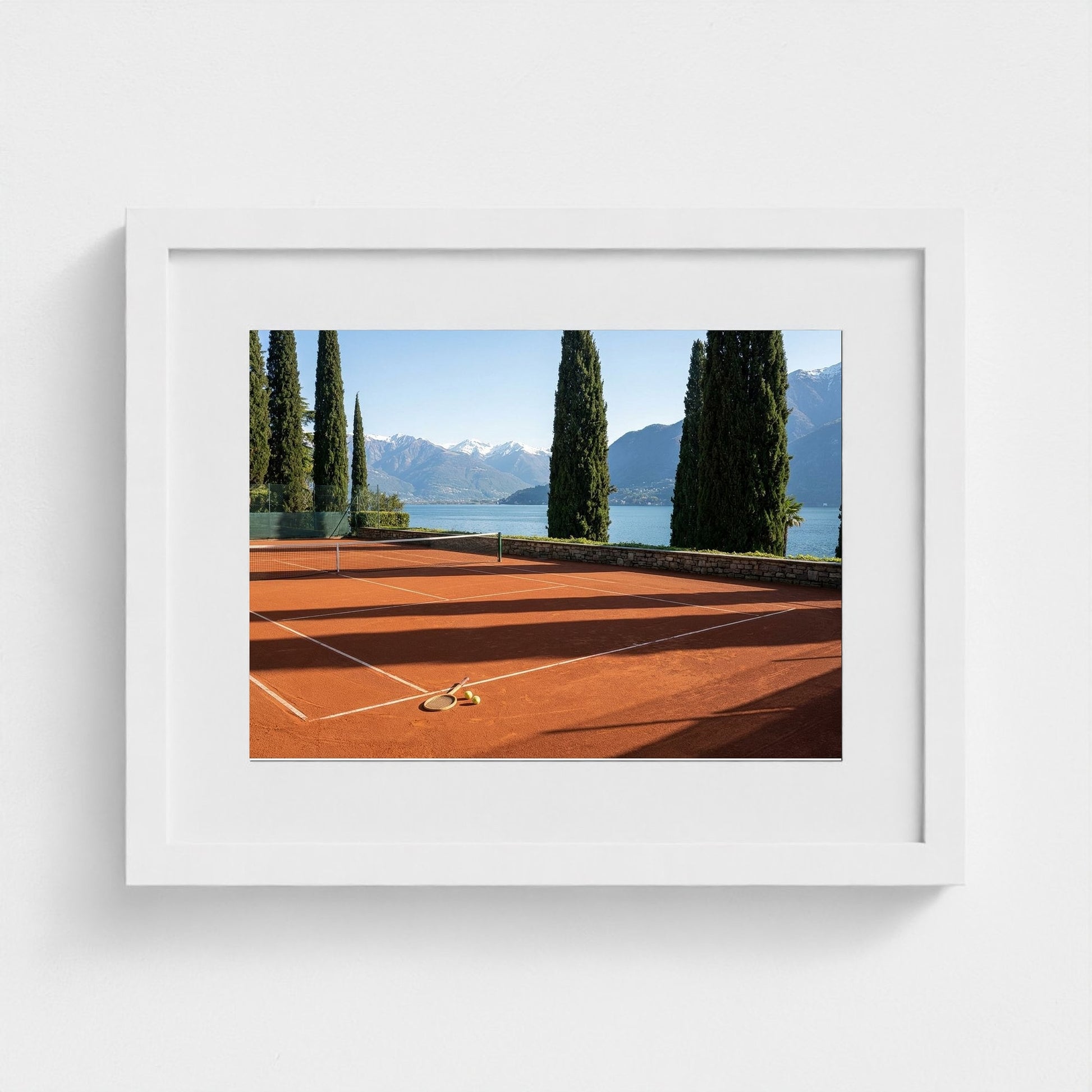 tennis-lake-como 14x11-white frame frame