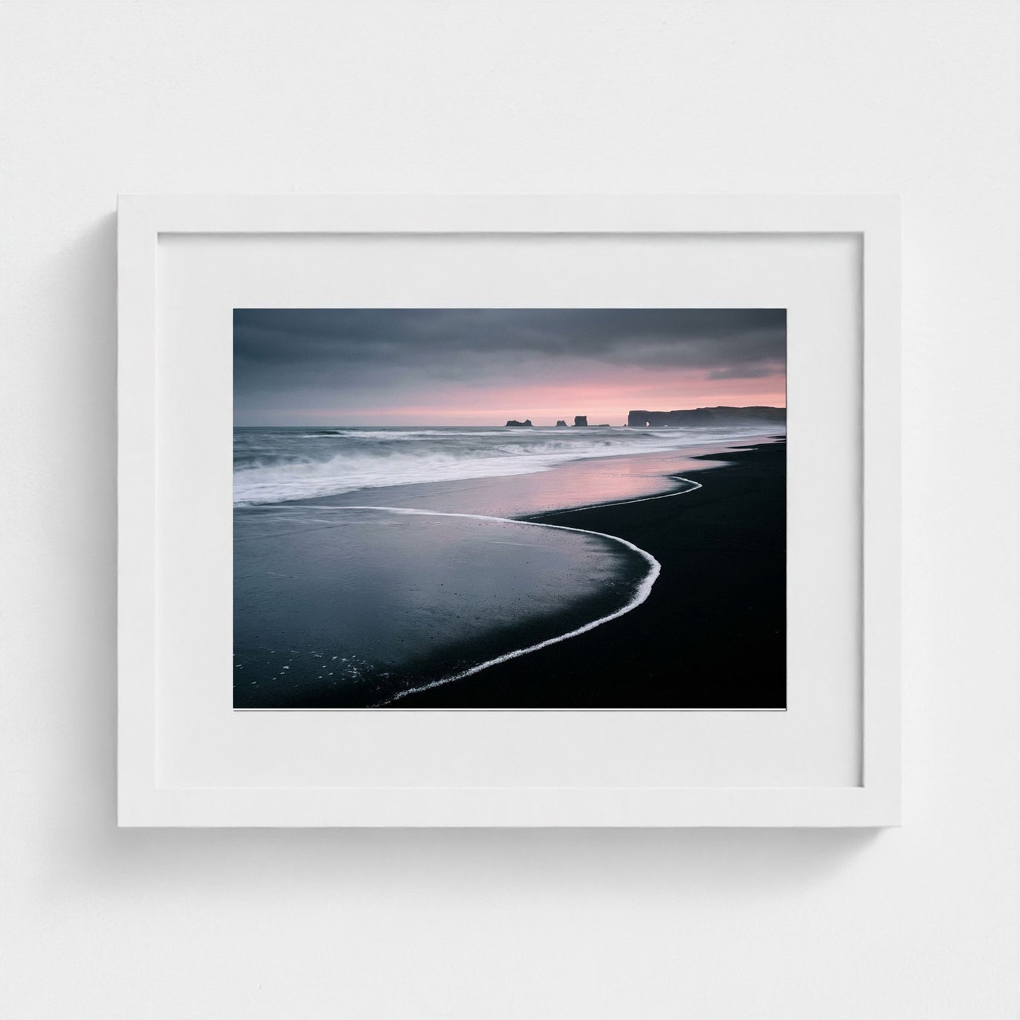 black-shores-dawn 14x11-white frame frame