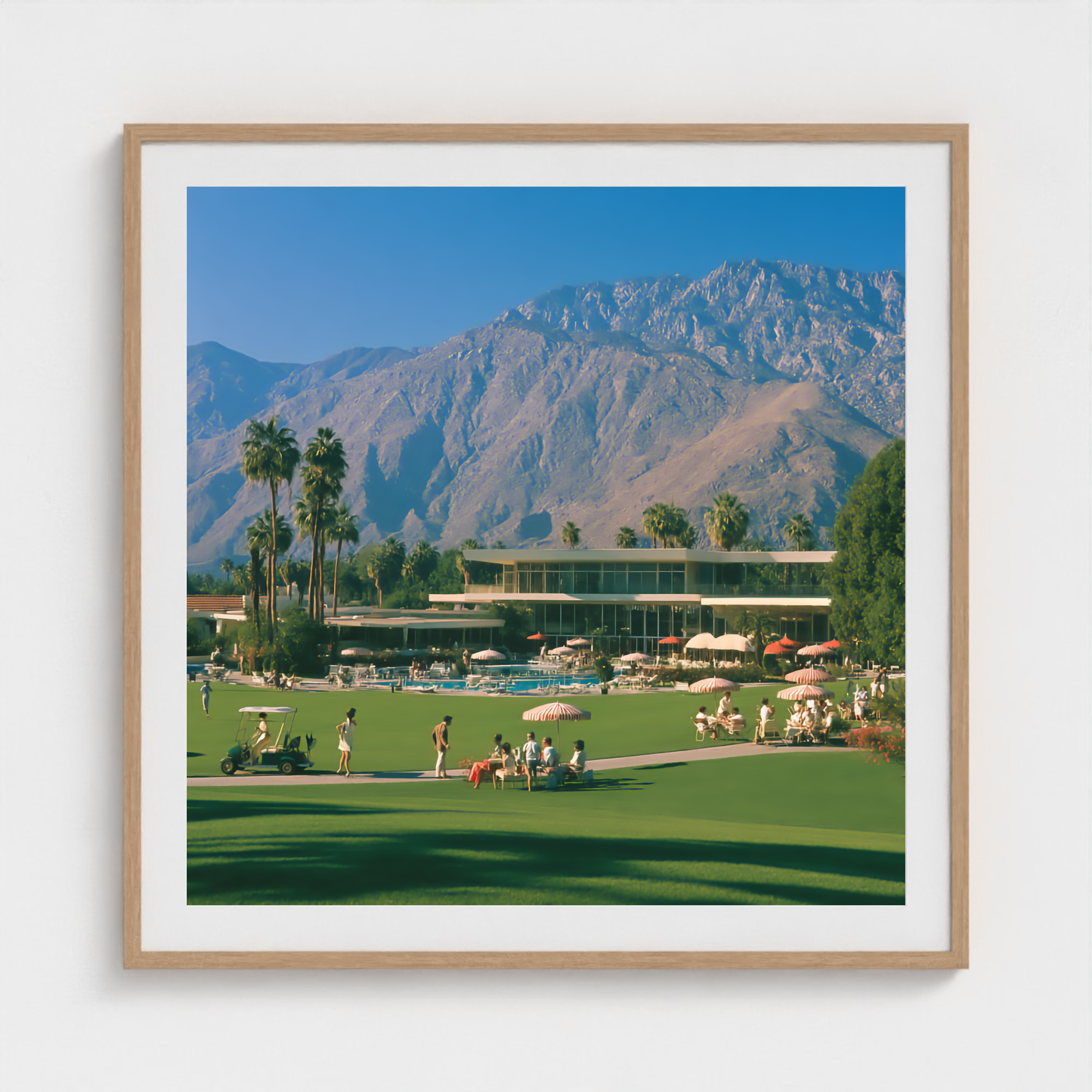 Club Lawn fine art photography print in a Natural frame — Palm Springs crop-to-fill cover v1 342829d4ec