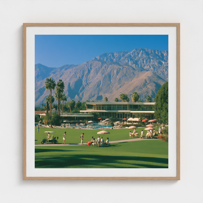 Club Lawn fine art photography print in a Natural frame — Palm Springs crop-to-fill cover v1 342829d4ec